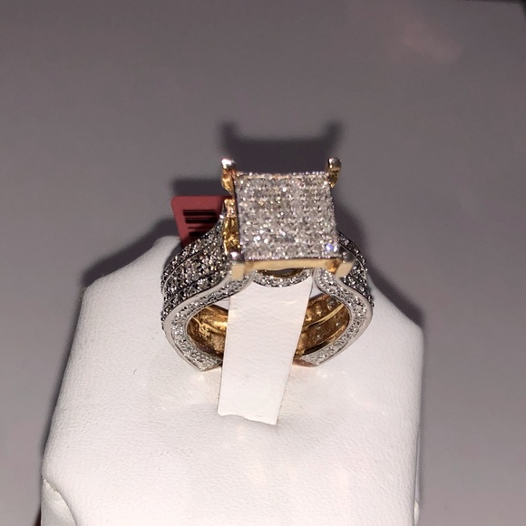 Jewelry - 10k gold vermeil REAL Diamond stunning exclusive custom diamond ring not CZ wow!